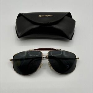 Vintage‎ Remington RM312GS Black Lens Aviator Shooting Glasses w/ Case READ